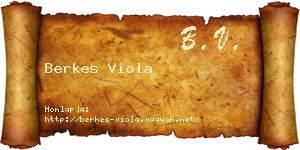 Berkes Viola névjegykártya